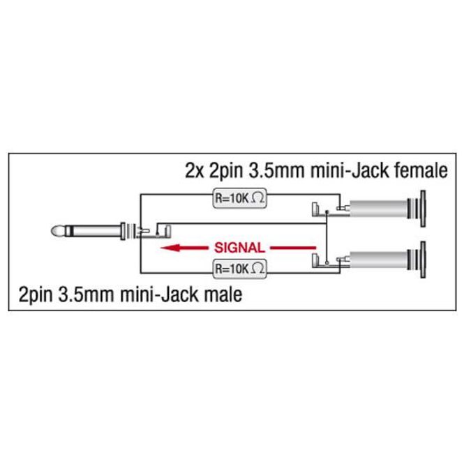 Hovedbilde Audio Adapter - DAP XGA40 - Mini Jack/M mono > 2xMini Jack/F mon