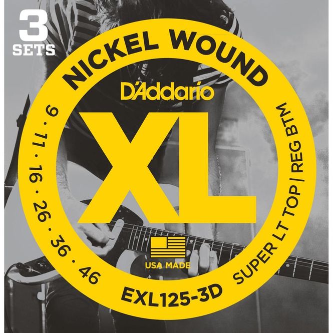 Hovedbilde D'Addario EXL125-3D Elgitarstrenger, 009-046, 3 sett