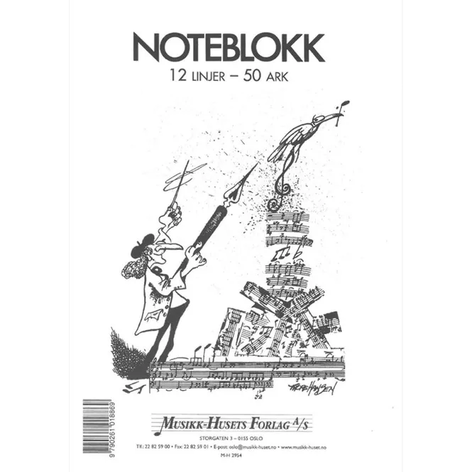 Hovedbilde Noteblokk 12 linjers, 50 ark
