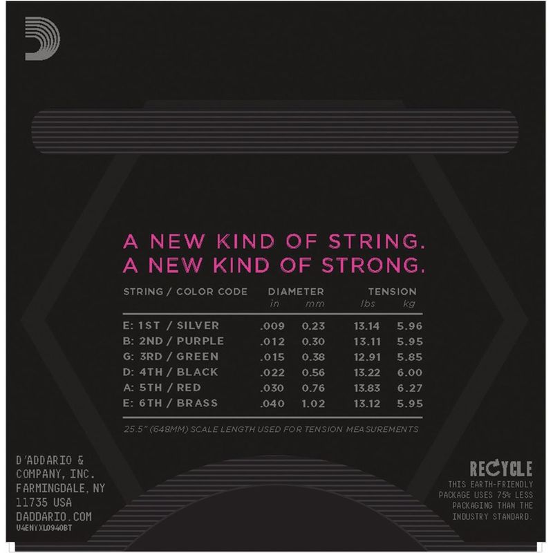 D'addario NYXL0940BT Elgitarstrenger 09-40 Balanced Tension