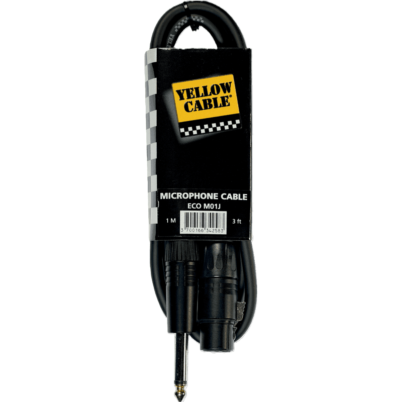 Yellow Cable M01J - Jack hann til XLR hunn mikrofonkabel, 1m