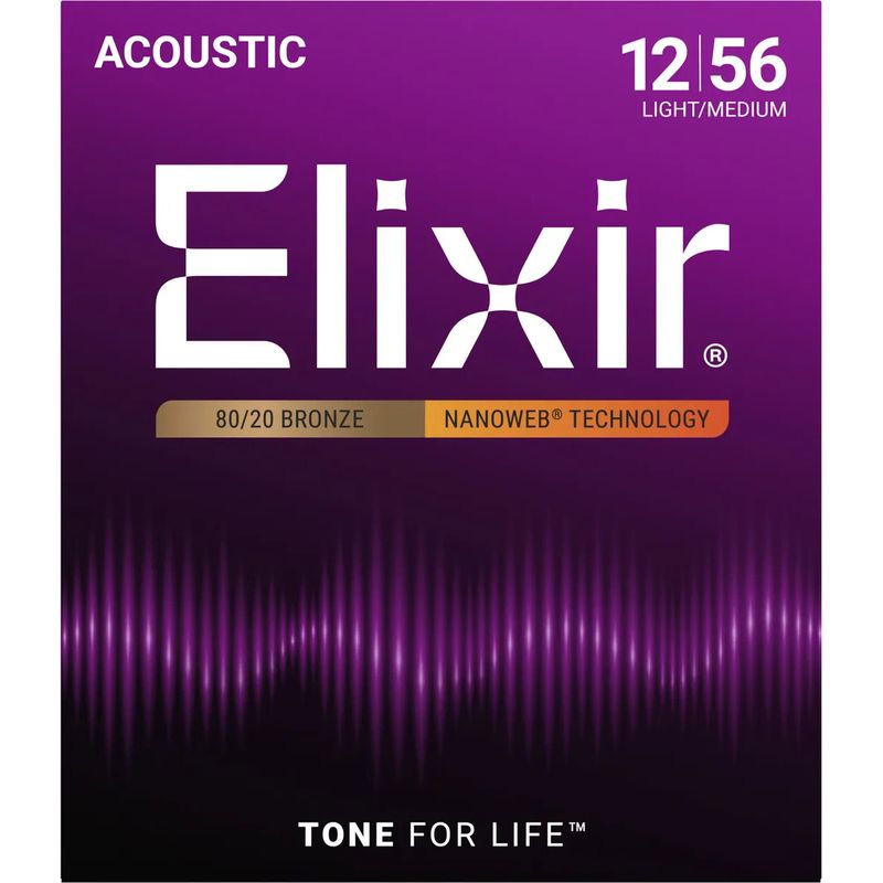 Elixir 11077 Nanoweb ak. gitarstr. 80/20 Bronze 012-056