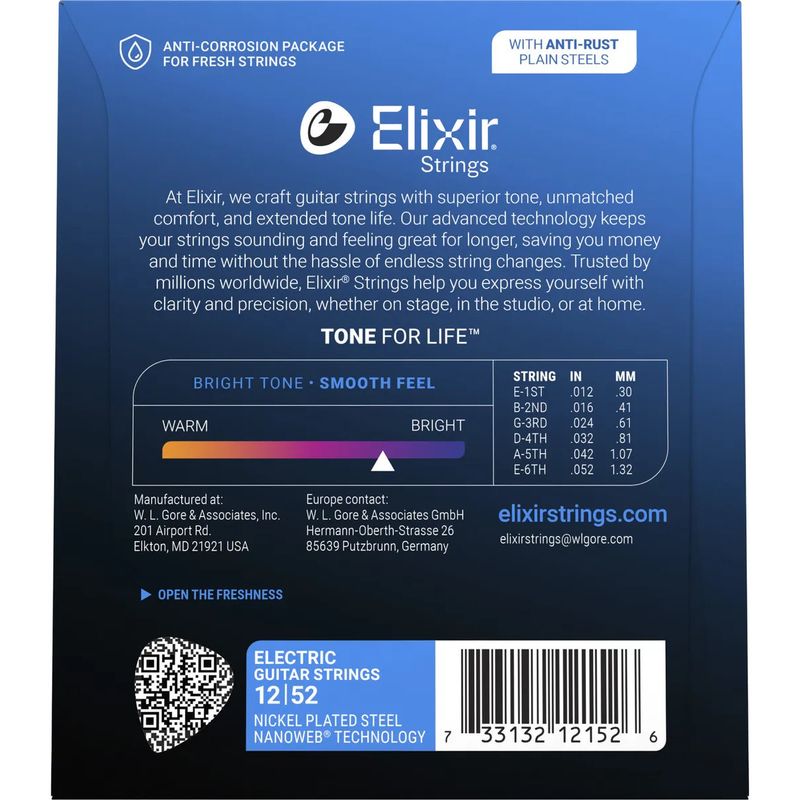 Elixir Nanoweb Elgitarstrenger 12152, Heavy, 012-052