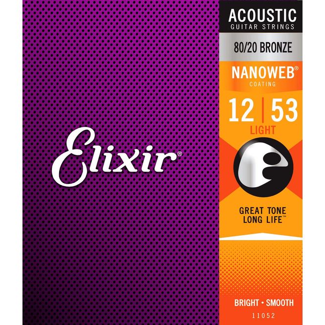 Hovedbilde Elixir 11052 Nanoweb ak. gitarstr. 80/20 Bronze 012-053