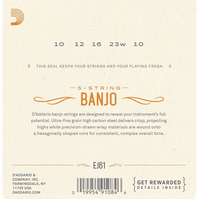 D'Addario EJ61 banjostrenger 5-strengs
