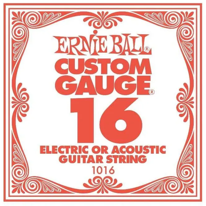 Hovedbilde Ernie Ball 1016 Enkeltstreng 16 for elgitar og akustisk gitar