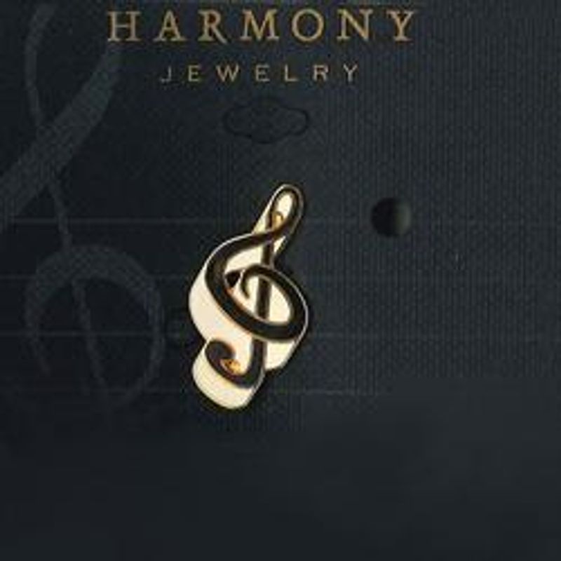 Harmony Jewelry FPP531GWT smykker, pin, G-nøkkel (sort/hvit)
