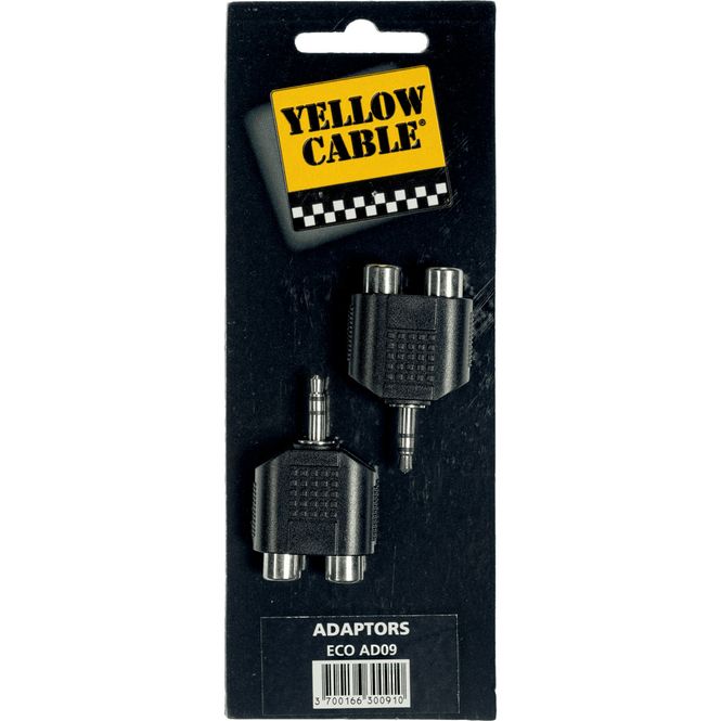 Hovedbilde Yellow Cable AD09 - 3.5 mm TRS jack til 2 x RCA/F adapter, 2 stk