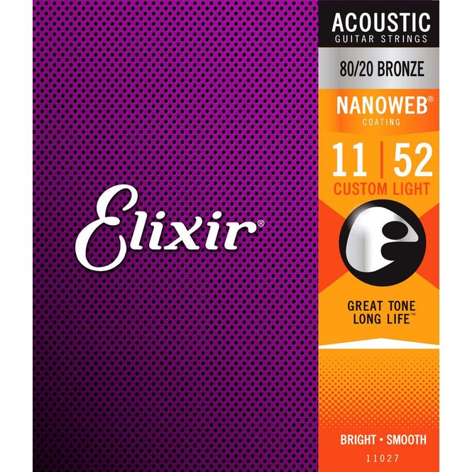 Hovedbilde Elixir 11027 Nanoweb ak. gitarstr. 80/20 Bronze 011-052