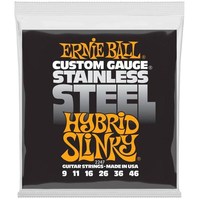 Hovedbilde Ernie Ball 2247 Stainless Steel Hybrid Slinky 09-46 elgitarstr.