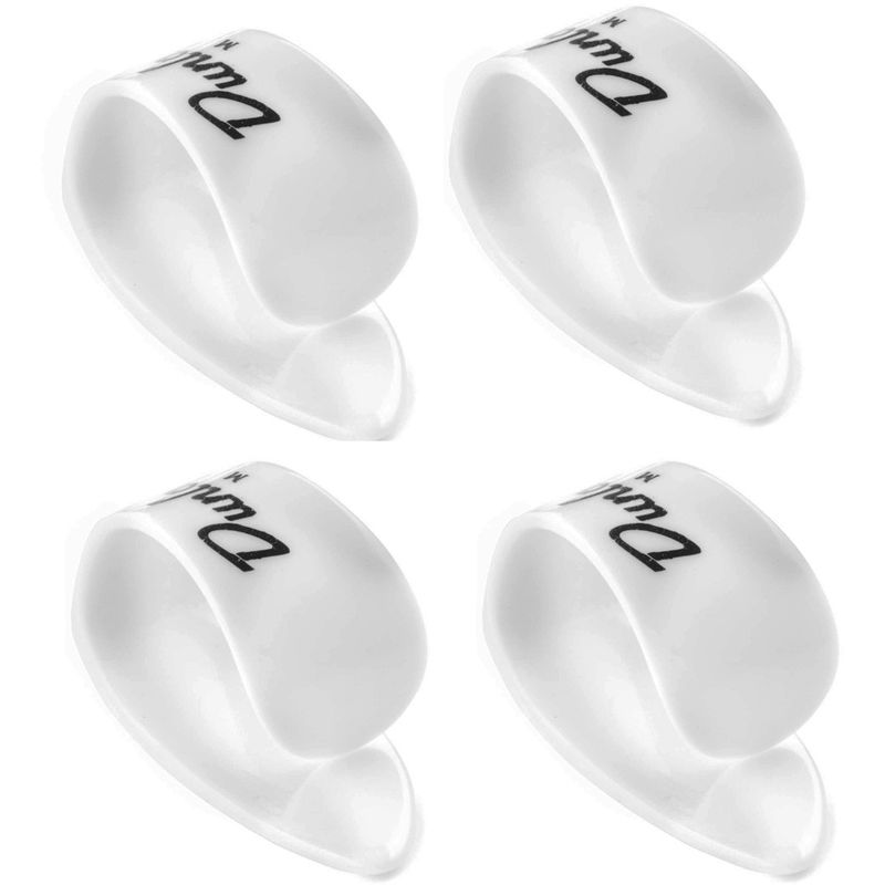 Dunlop 9002P Tommelfingerplekter hvit 4-pakning medium