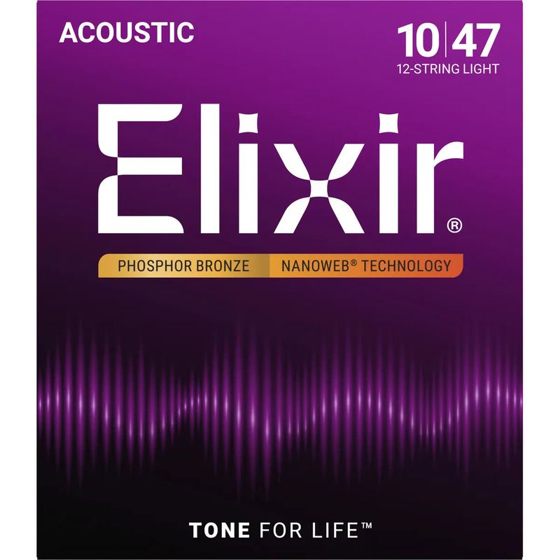 Elixir 16152 Nanoweb 12-str. ak. gitarstr. Phosphor Br. 010-047
