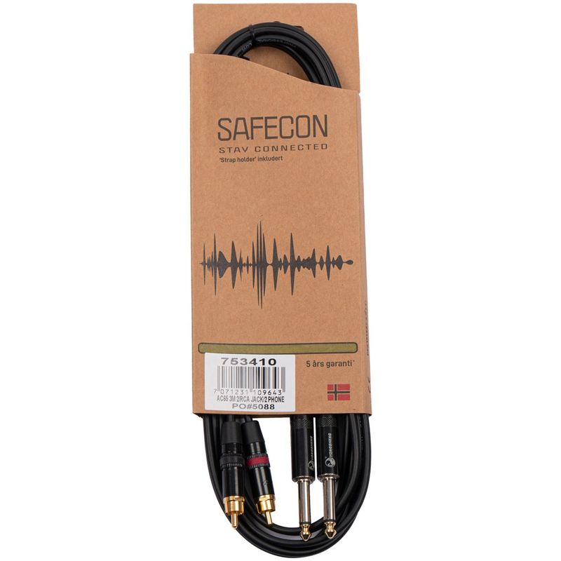 Safecon AC65 3m 2 Jack/2 Phono-kabel