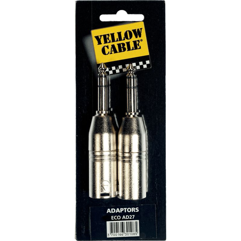 Yellow Cable AD27, 1/4 TRS jack hann til XLR hann adapter, 2 stk