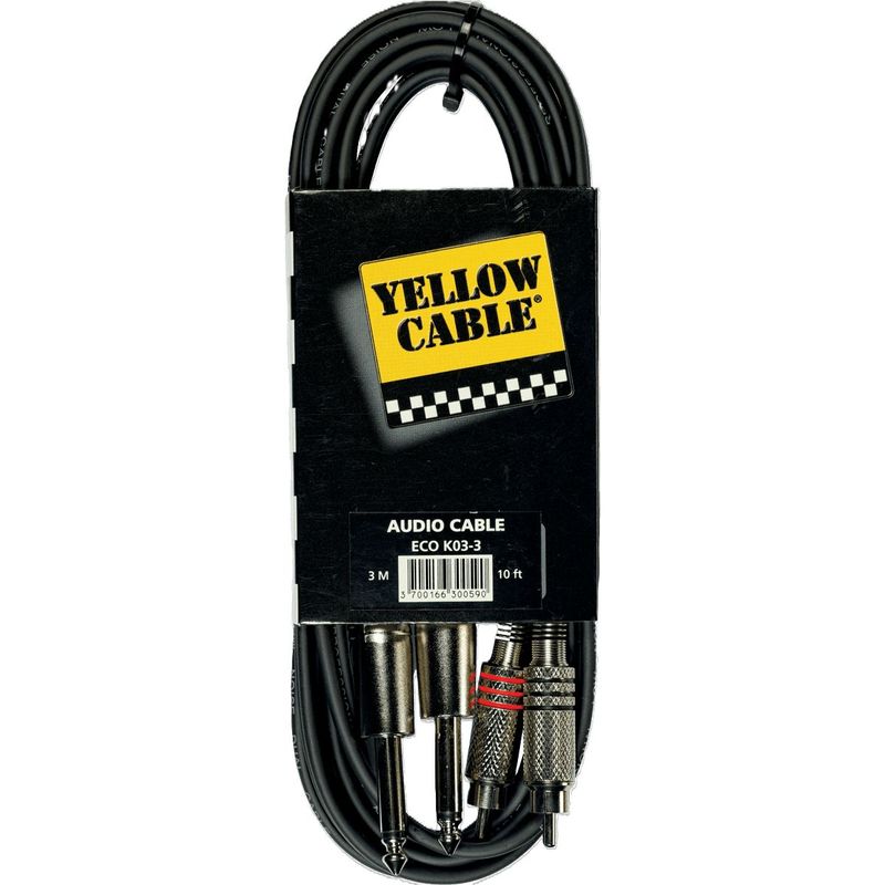 Yellow Cable K03-3 - 2x RCA til 2x jack-kabel 3m